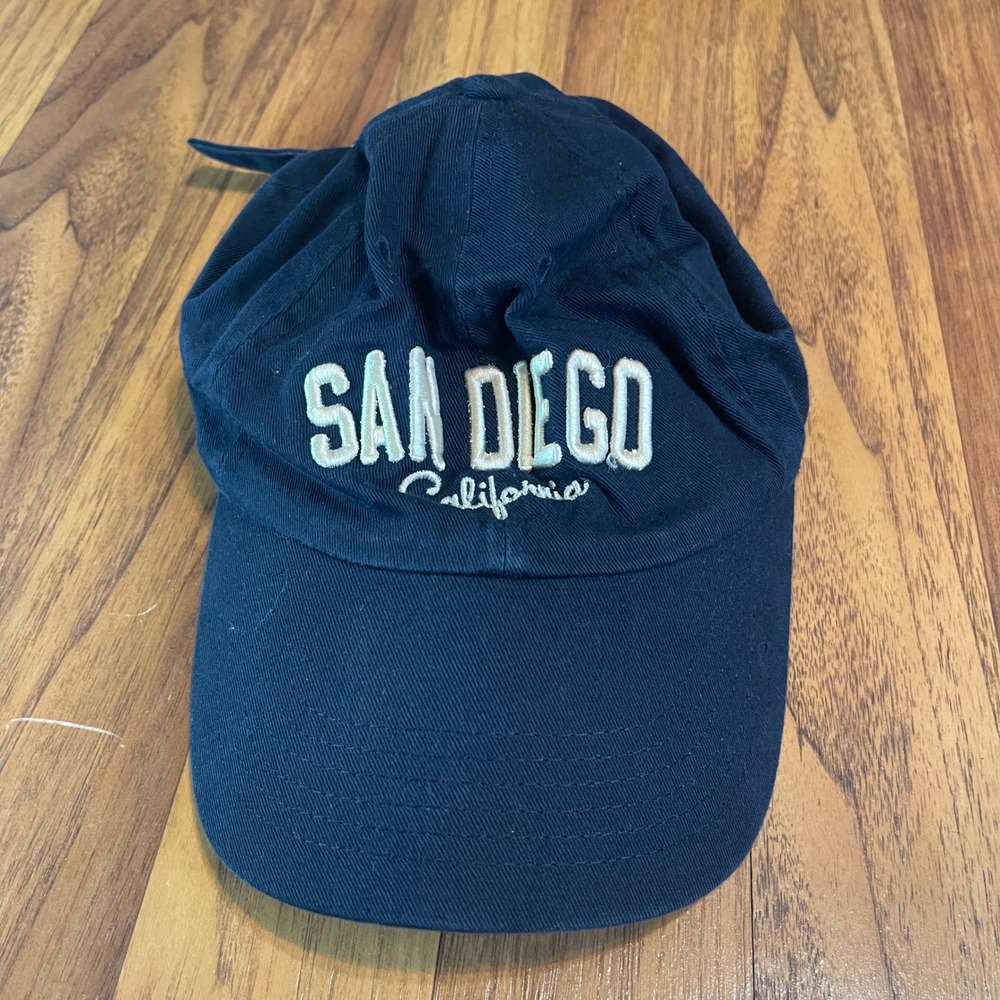 San Diego California Souvenir Hat Navy Blue Cotton Adjustable Baseball Cap OSFM